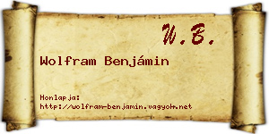 Wolfram Benjámin névjegykártya